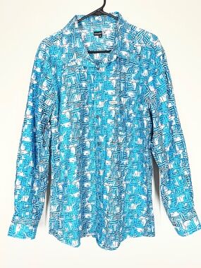 Woodin Shirt Men's XXXL Blue Long Sleeve Button Down Patterned Vibrant